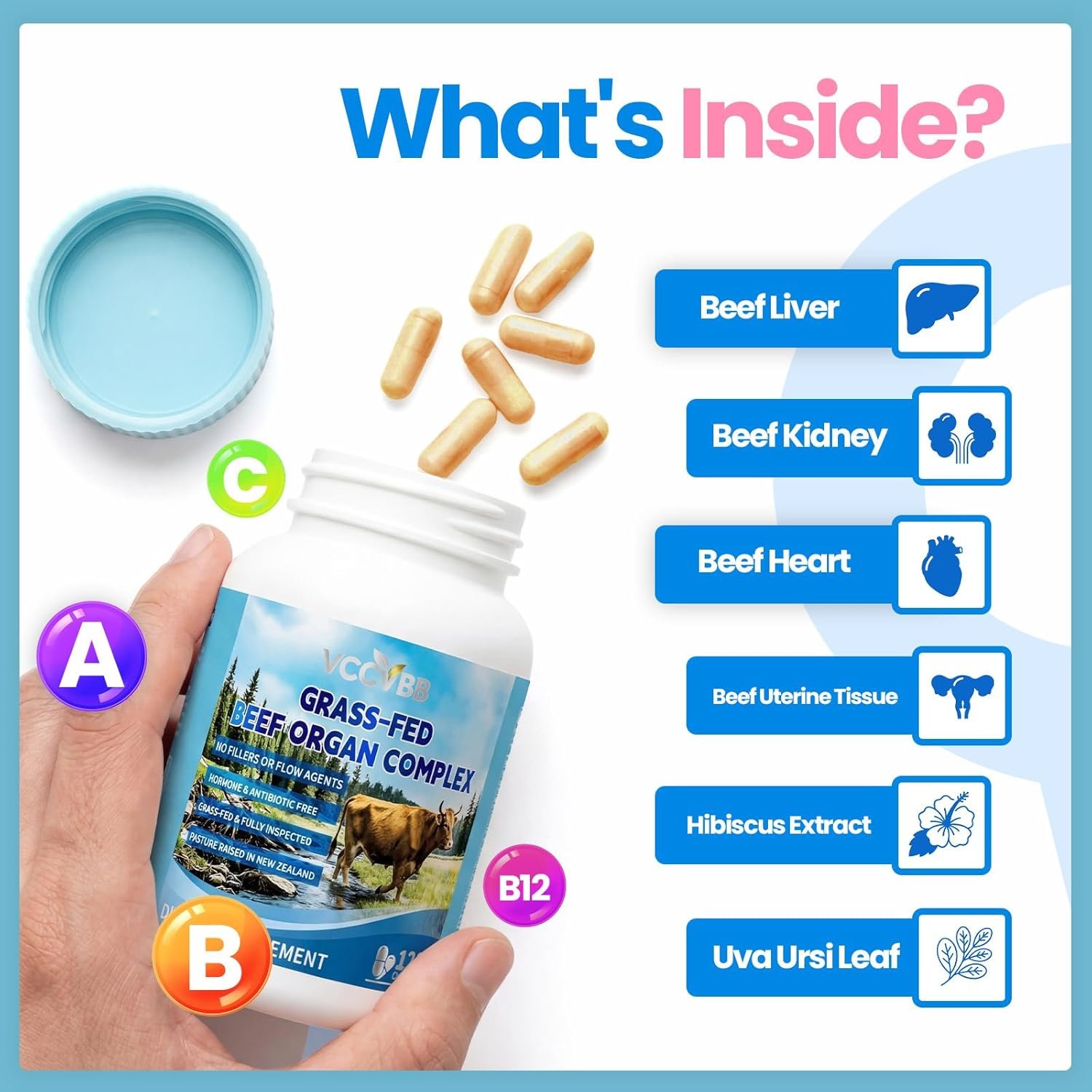 beef organ supplements for women, beef liver, kidney, heart, uterus tissue, hormonal balance, immune support,natural iron vitamins supplements for energy, grass fed pasture raised 120 capsules beef organ supplements for women, beef liver, kidney, heart, uterus tissue, hormonal balance, immune support,natural iron vitamins supplements for energy, grass fed pasture raised 120 capsules