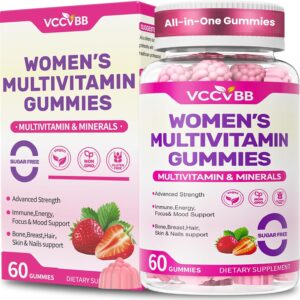 vccvbb all in one women's multivitamin gummies with complete vitamin & mineral complex, herbal blends for energy, overall health, high potency hair...