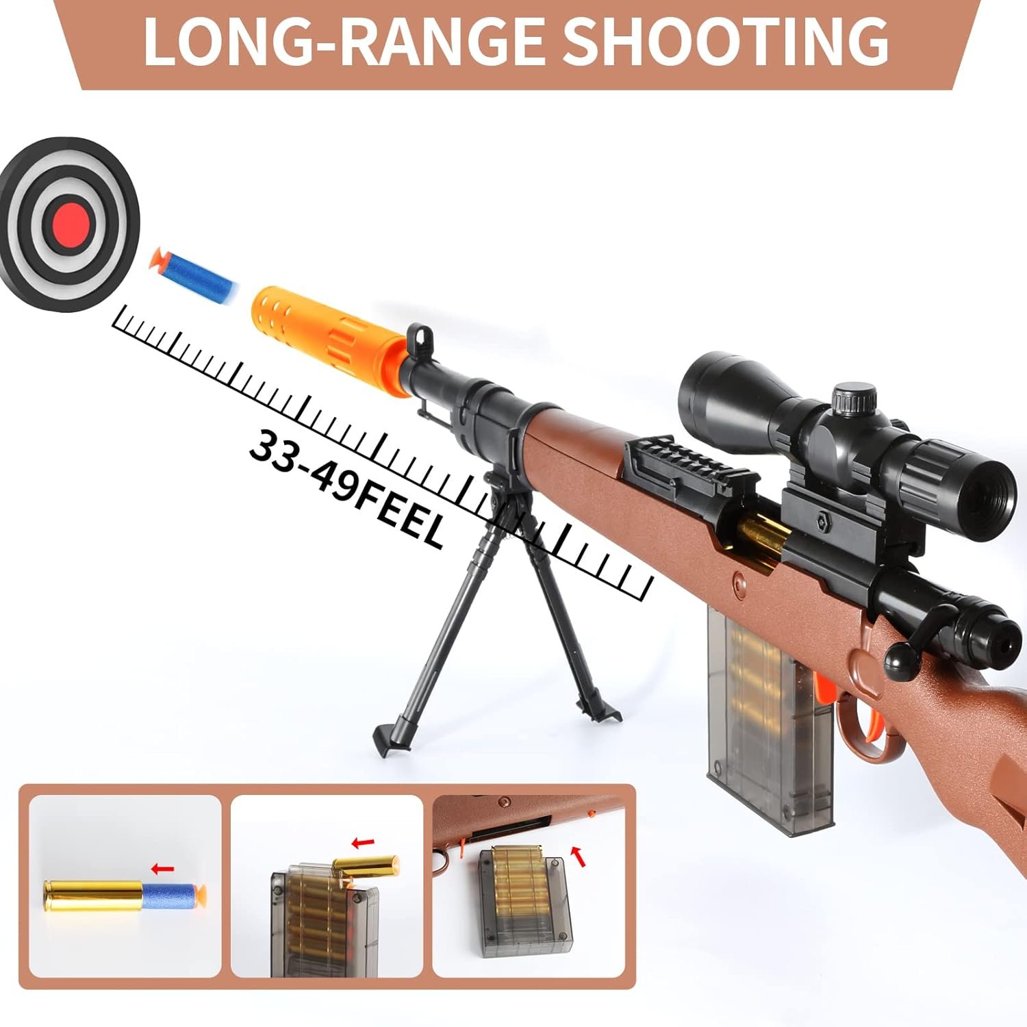 toy sniper rifle gun with shell ejecting mechanism toy sniper rifle gun with shell ejecting mechanism