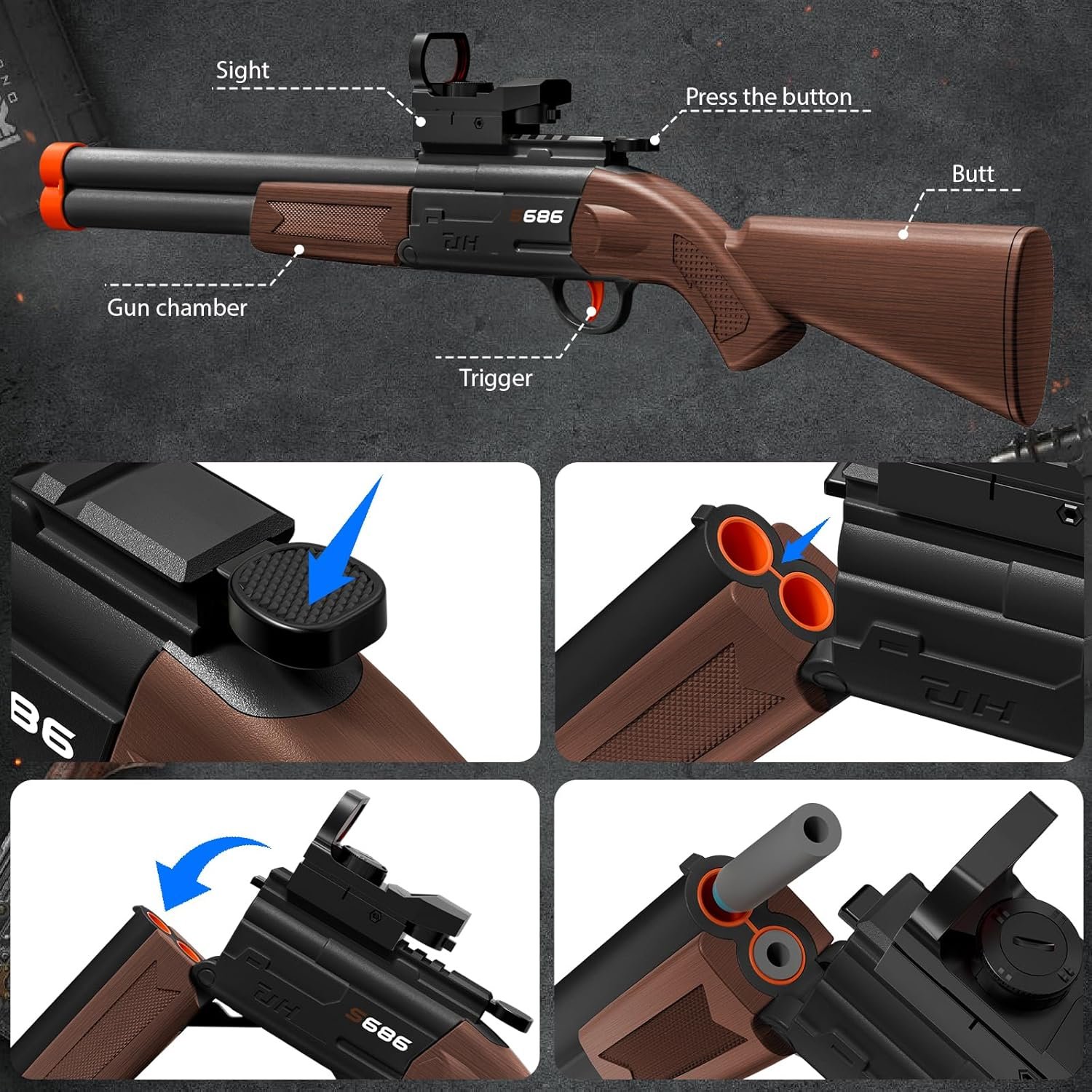 double barrel toy shotgun double barrel toy shotgun