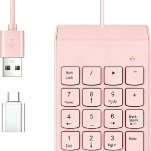 noox wired number pad with usb to usb c adapter